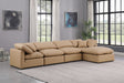 Indulge - Faux Leather 5 Piece Modular Sectional With Chaise - Tan - Stylish Home Furniture
