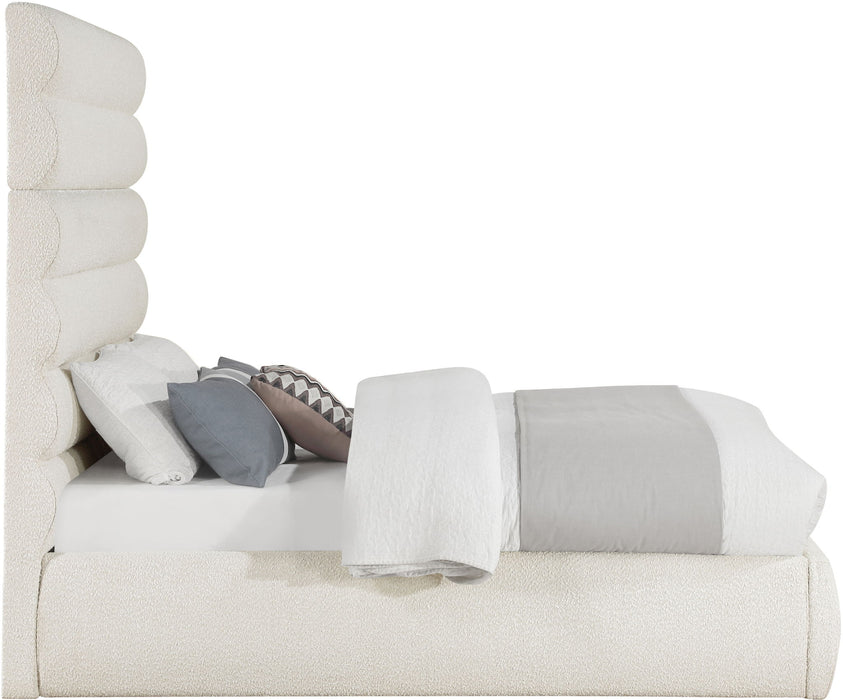 Adam - Boucle Fabric Bed With 70.5" Headboard - Stylish Home Furniture