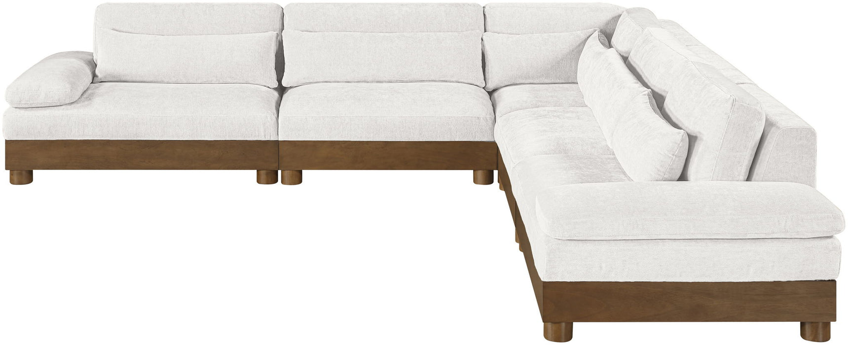 Turin - Chenille Fabric Upholstered Modular Sectional - Cream - Stylish Home Furniture