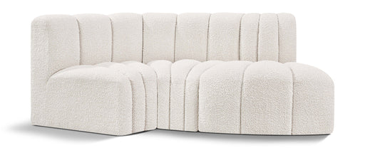 Arc - Boucle Fabric 3 Piece Modular L-Shaped Sofa