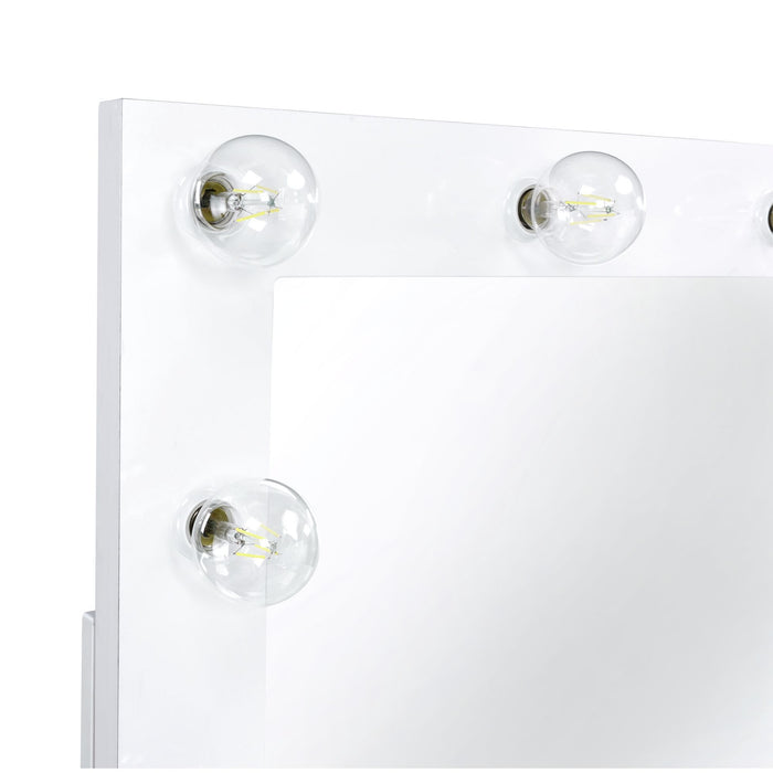 Jacey - Complete Vanity With Lightbulbs - Glossy White - Stylish Home Furniture
