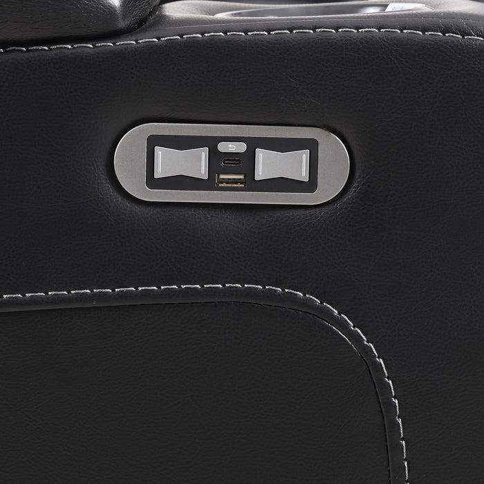 U92 - LED Power Reclining With Power Headrest Chair - Black