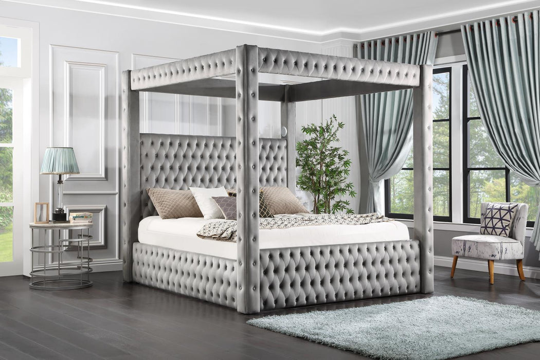 Crystal Tufted Bed In Black