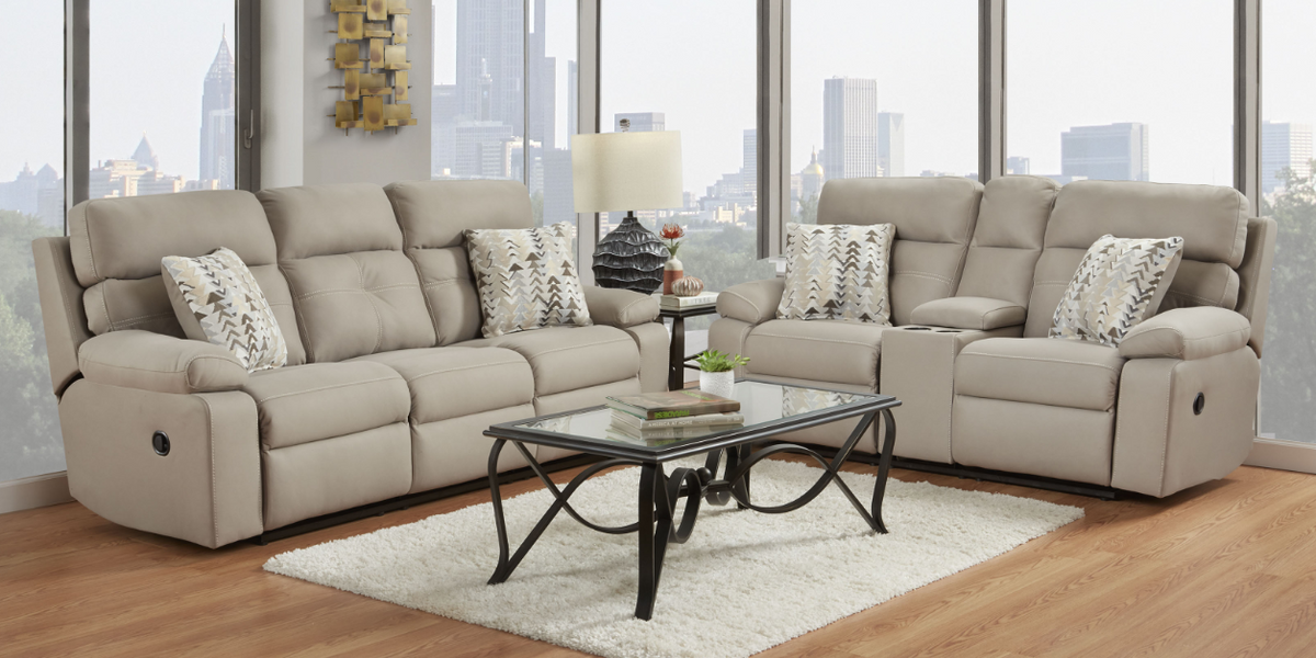 Porschia Taupe Reclining Group — Stylish Home Furniture