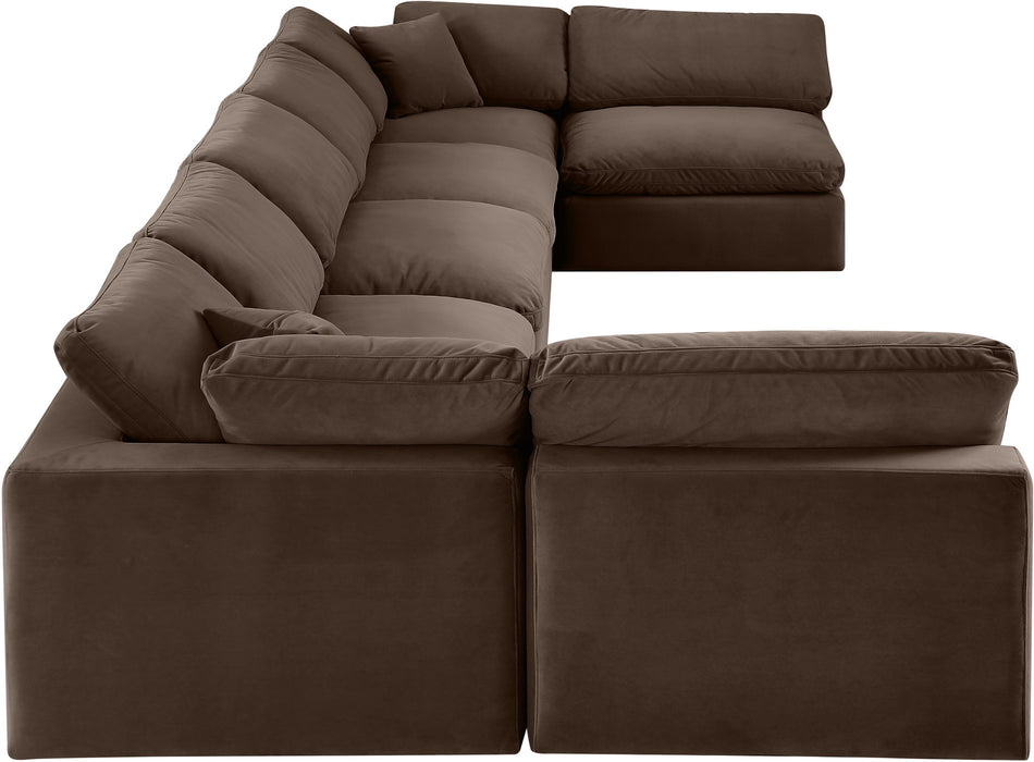 Comfy - 7 Piece Velvet Modular Armless Sectional