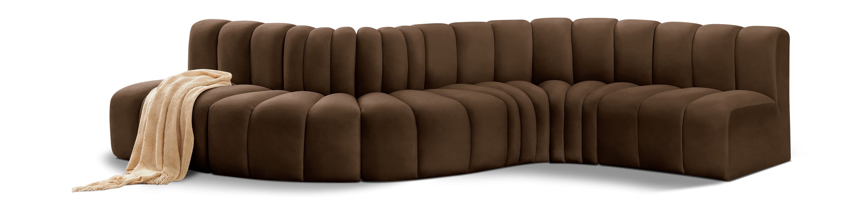 Arc - Velvet 6 Piece Curved Modular Sofa