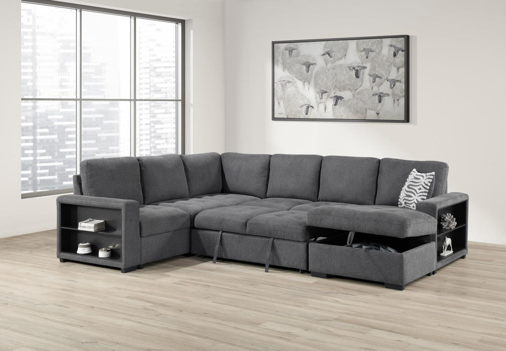 U275 - 3 Piece Sectional With USB (Type A+C) - Gray