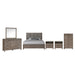 Harrisburg - 6/6 Eastern King 6 Piece Bedroom Set (Bed, Dresser, Mirror, Chest, 2 Nightstands) - Dark Gray - Stylish Home Furniture