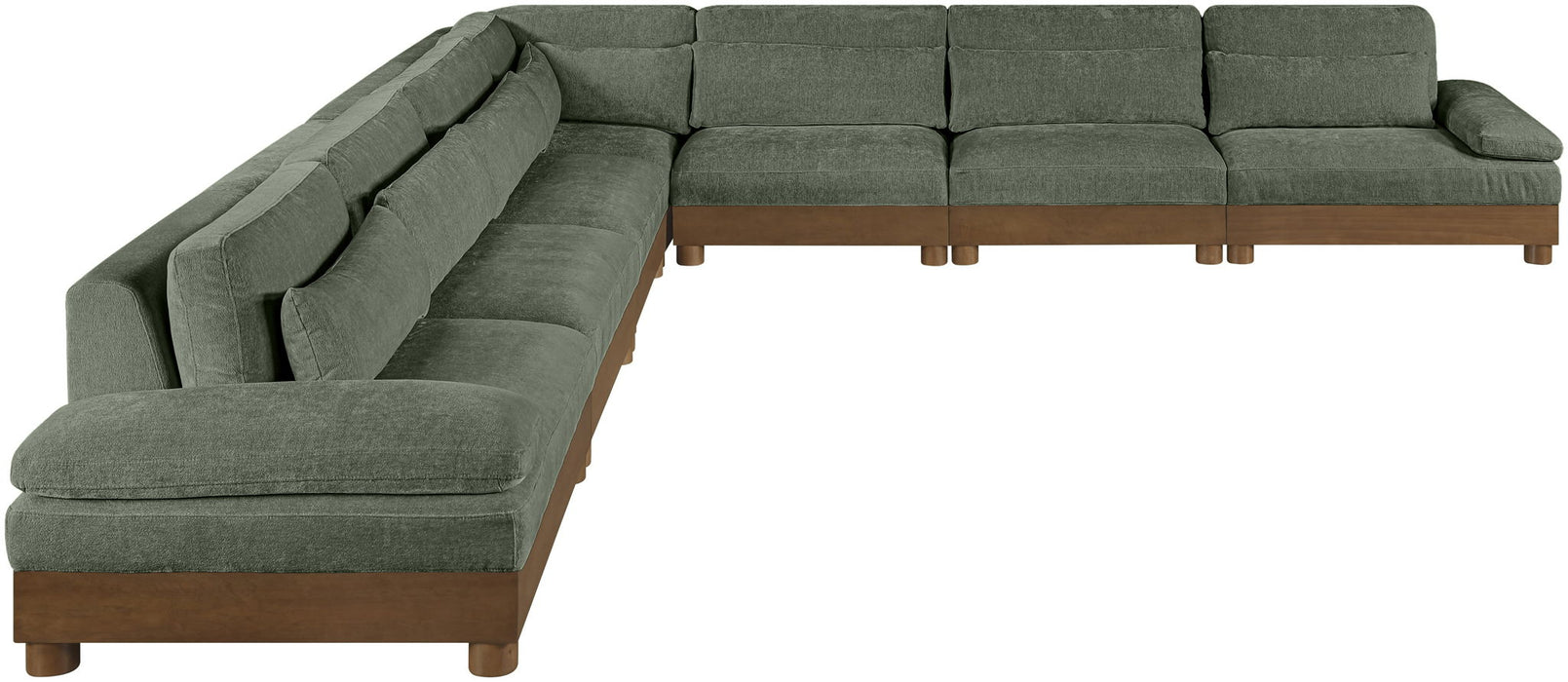 Turin - Chenille Fabric Upholstered Modular Sectional - Green