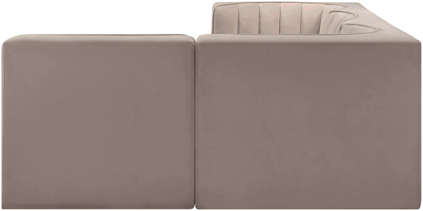Rummi - Velvet Performance Fabric Upholstered 4 Piece Modular Sectional - Stylish Home Furniture