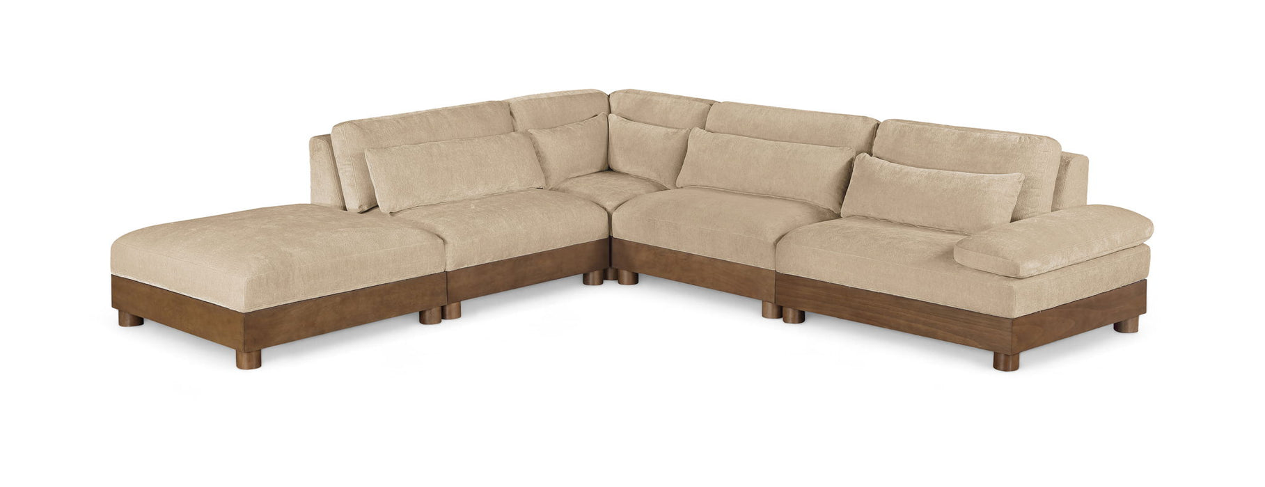 Turin - Fabric Upholstered 5 Piece Modular Sectional