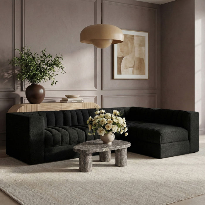 Rummi - Velvet Performance Fabric Upholstered 4 Piece Modular Sectional - Stylish Home Furniture