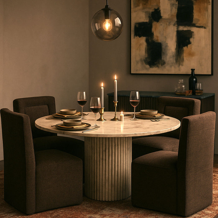 Duvina - Chenille Performance Fabric Dining Chair (Set of 2)