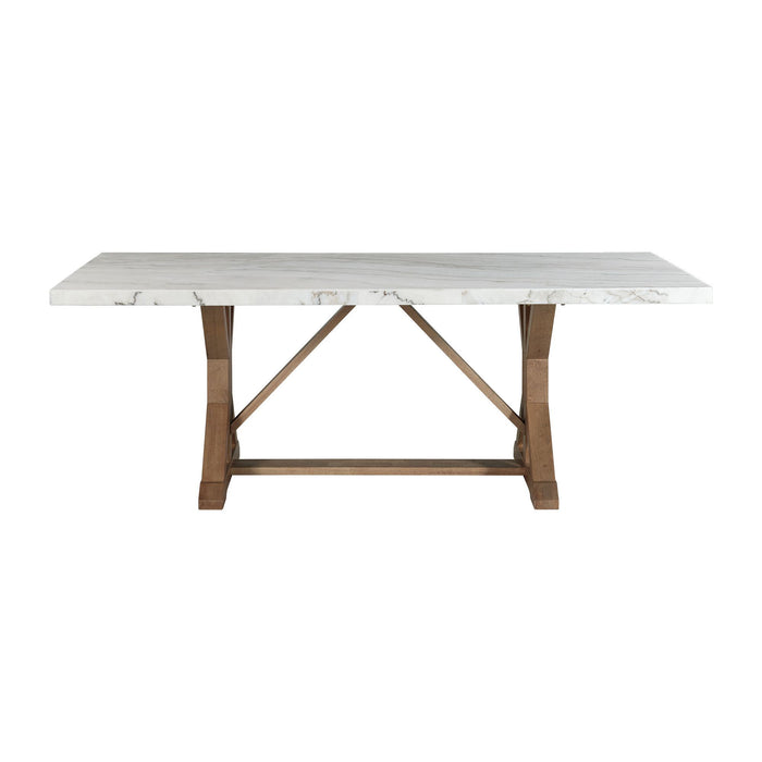 Lakeview - Marble Standard Height Rectangular Dining Table - White - Stylish Home Furniture