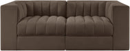 Rummi - Velvet Performance Fabric Upholstered 2 Piece Modular Loveseat - Stylish Home Furniture