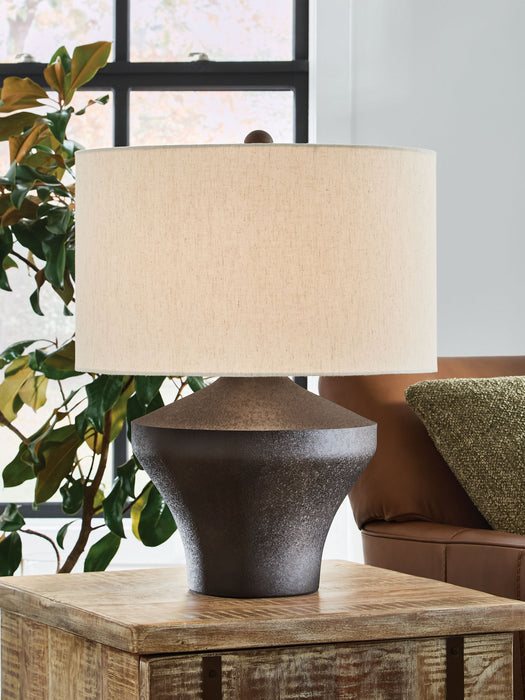 Dolanham - Metal Table Lamp - Distressed Brown - Stylish Home Furniture