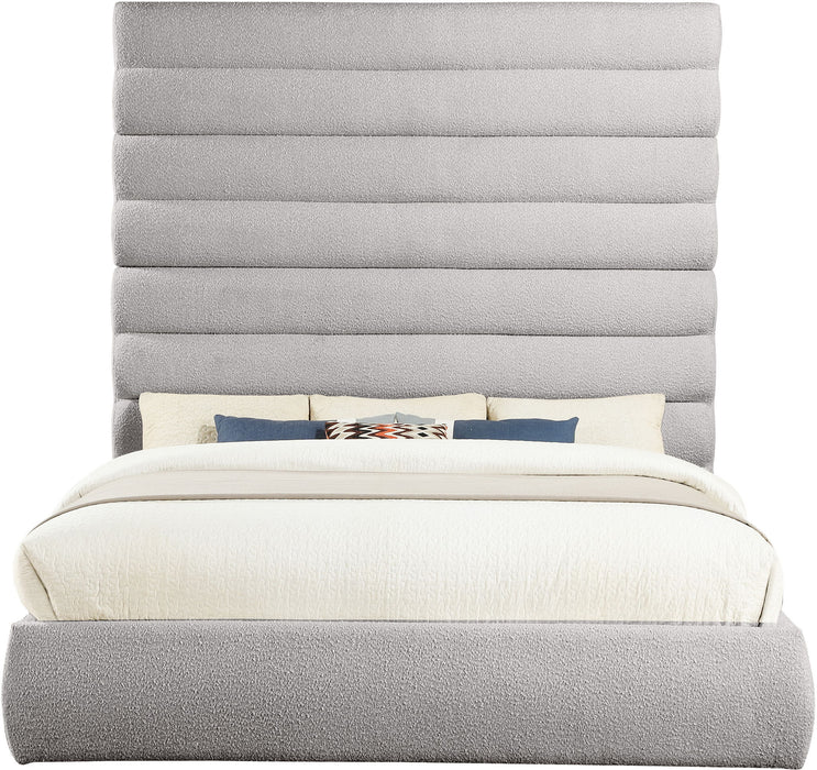 Adam - Boucle Fabric Bed With 89" Headboard