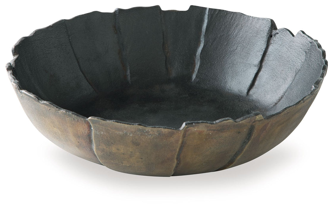 Aidman - Bowl - Black / Antique Gold Finish - Stylish Home Furniture