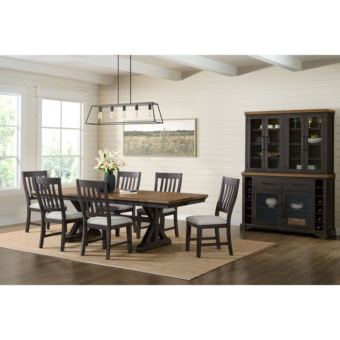 Montrose - Server And Hutch With LED Light - Espresso And Brown - Stylish Home Furniture