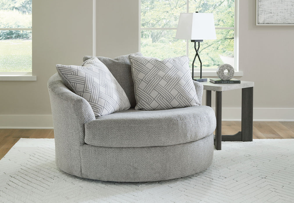 Casselbury - Oversized Swivel Accent Chair - Cement - Stylish Home Furniture