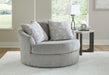 Casselbury - Oversized Swivel Accent Chair - Cement - Stylish Home Furniture