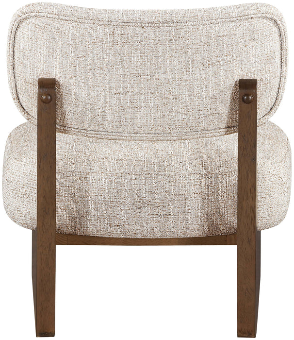 Vetra - Linen Textured Fabric Upholstered Accent Chair With Brown Base - Stylish Home Furniture