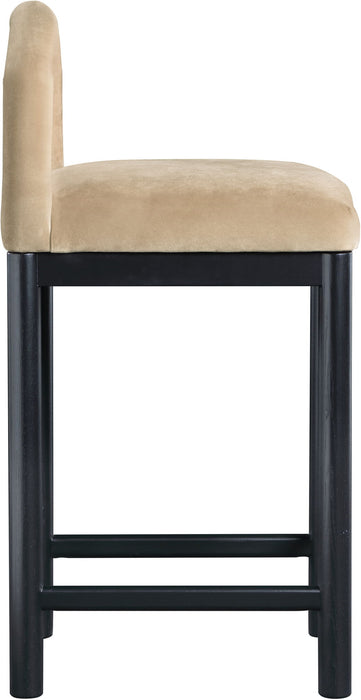 Conrad - Velvet Counter Stool With Black Legs