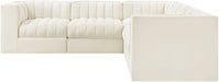 Rummi - Symmetrical Velvet Performance Fabric Upholstered 5 Piece Modular Sectional - Stylish Home Furniture