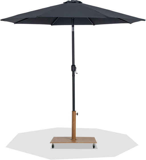 Fiji - Aluminum Patio Umbrella With Square Teak And Black Base
