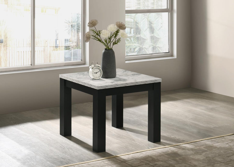 T231 - Melamine Top 3 Piece Table Set (Coffee And 2 End Tables) - Black / White