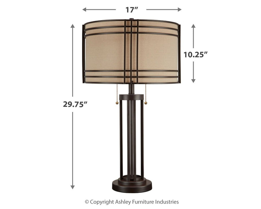 Hanswell - Metal Table Lamp  - Dark Brown - Stylish Home Furniture