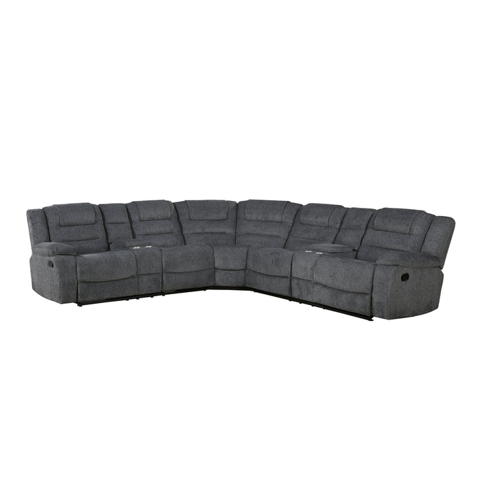 Redondo - 3 Piece Manual Sectional (2 Loveseats & Wedge) - Dark Gray - Stylish Home Furniture