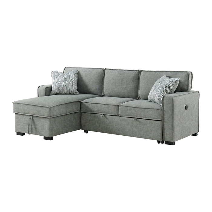 Caracas - Sectional Sleeper Chofa With Pull Bed, Drop Table & USB - Palmer Steel