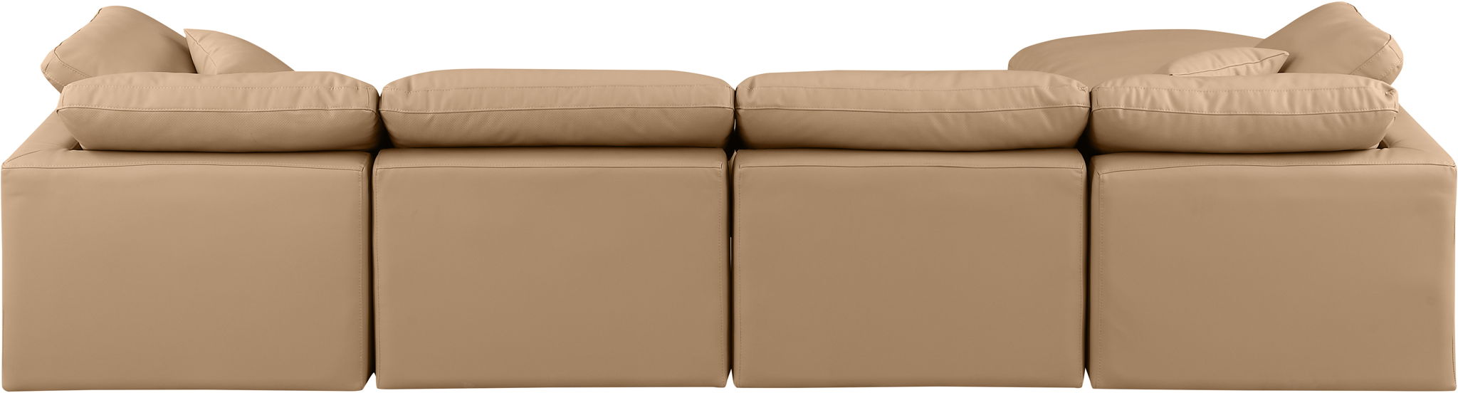 Indulge - Faux Leather 5 Piece Modular Sectional With Chaise - Tan - Stylish Home Furniture