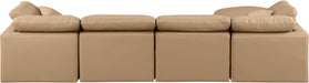 Indulge - Faux Leather 5 Piece Modular Sectional With Chaise - Tan - Stylish Home Furniture