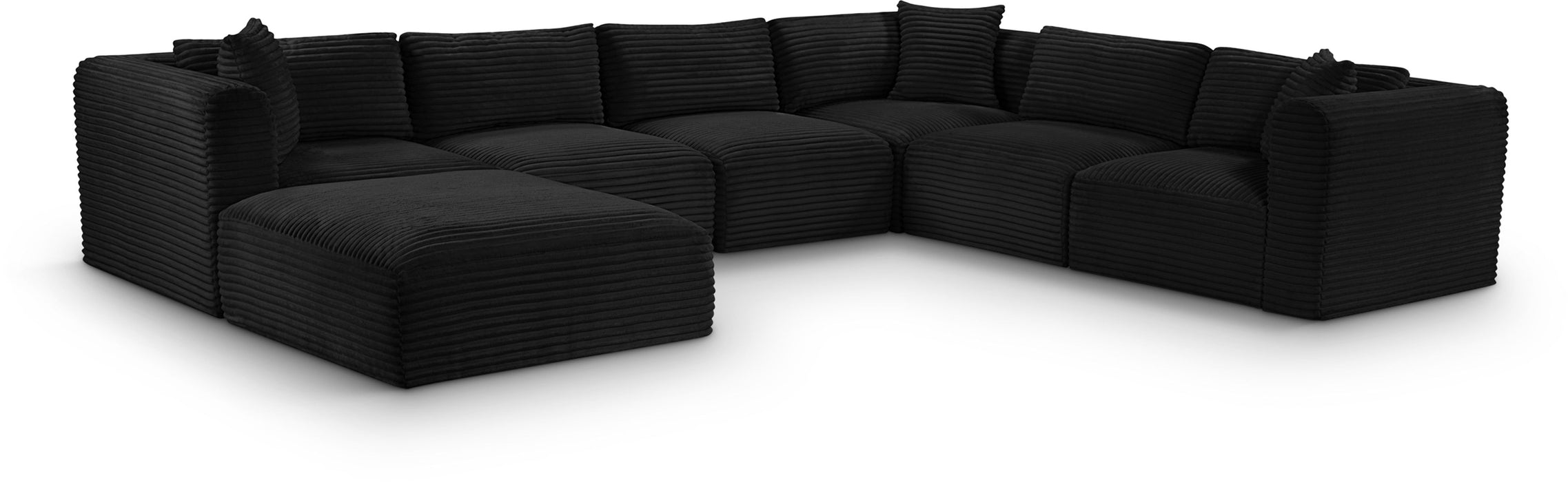 Shaggy - 7 Piece Modular U-Shaped Sectional With Ottoman