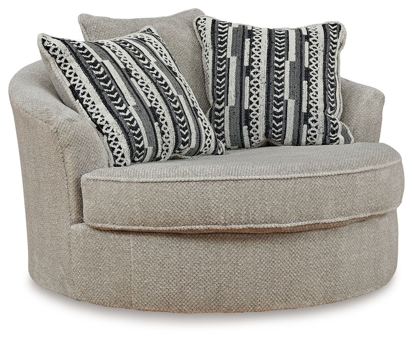 Calnita - Oversized Swivel Accent Chair - Sisal - Stylish Home Furniture