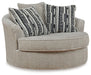 Calnita - Oversized Swivel Accent Chair - Sisal - Stylish Home Furniture
