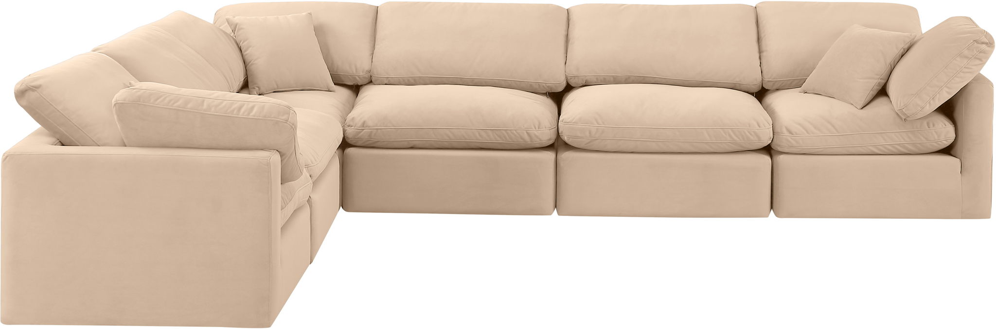 Indulge - Velvet 6 Piece Modular Corner Sectional