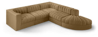 Rummi - Velvet Performance Fabric Upholstered 5 Piece Modular Sectional - Stylish Home Furniture