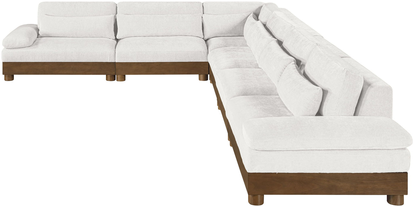 Turin - Chenille Fabric Upholstered Modular Sectional - Cream - Stylish Home Furniture