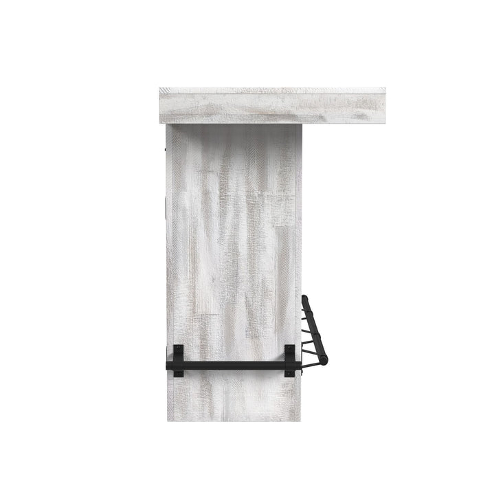 Rogen Rustic - Bar Table With Ice Tray, USB And Power - Rustic White - Stylish Home Furniture