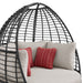Playa - Twin Egg Chair With 3 Pillows - Dark Gray / Beige - Stylish Home Furniture