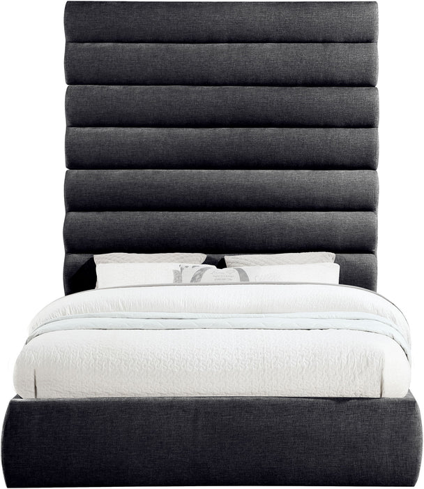 Adam - Chenille Fabric Bed With 89" Headboard