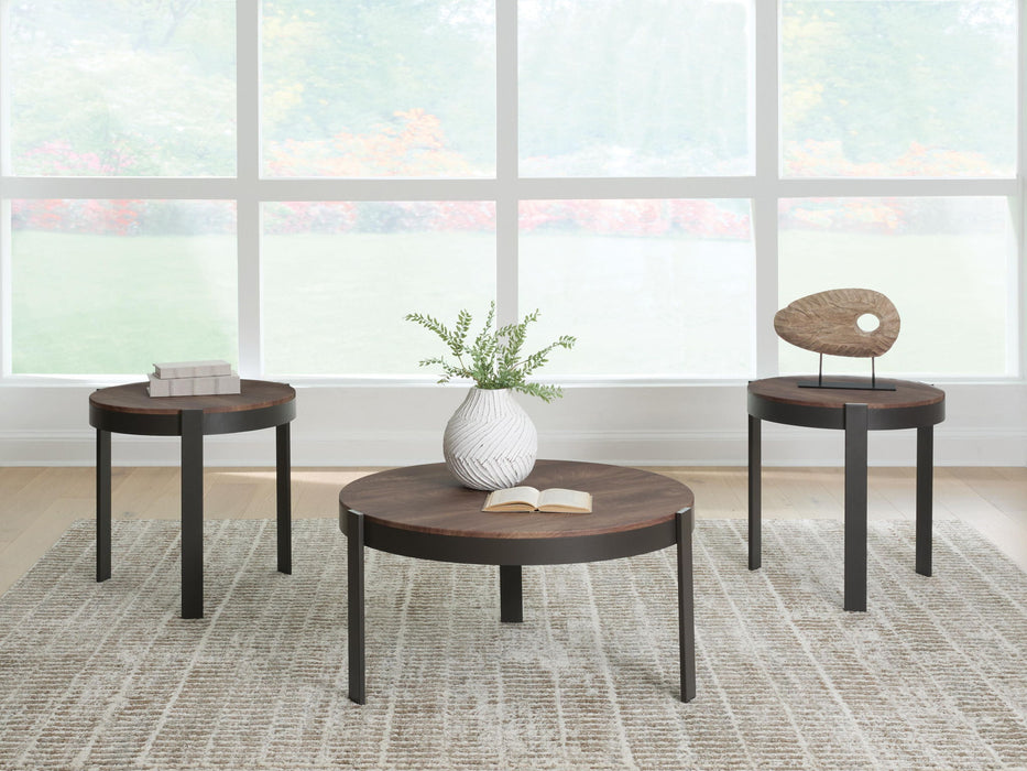 Horizon Hills - Occasional Table Set (Set of 3) - Brown / Black - Stylish Home Furniture