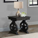 Stone - Chairside Table With PU Base - Dark Walnut - Stylish Home Furniture