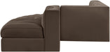 Rummi - Rounded Velvet Performance Fabric Upholstered 5 Piece Modular Sectional - Stylish Home Furniture