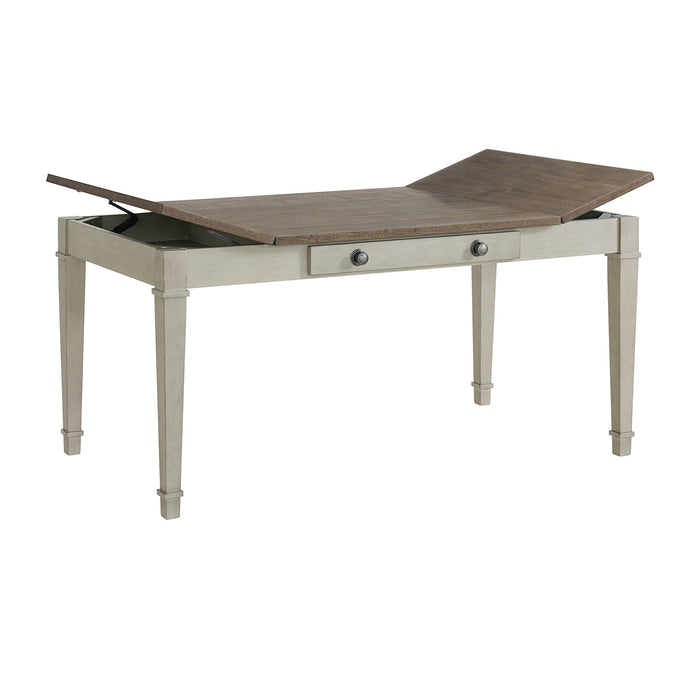 Farmington - Rectangular Dining Table - Medium Brown And Washed Stone - Stylish Home Furniture