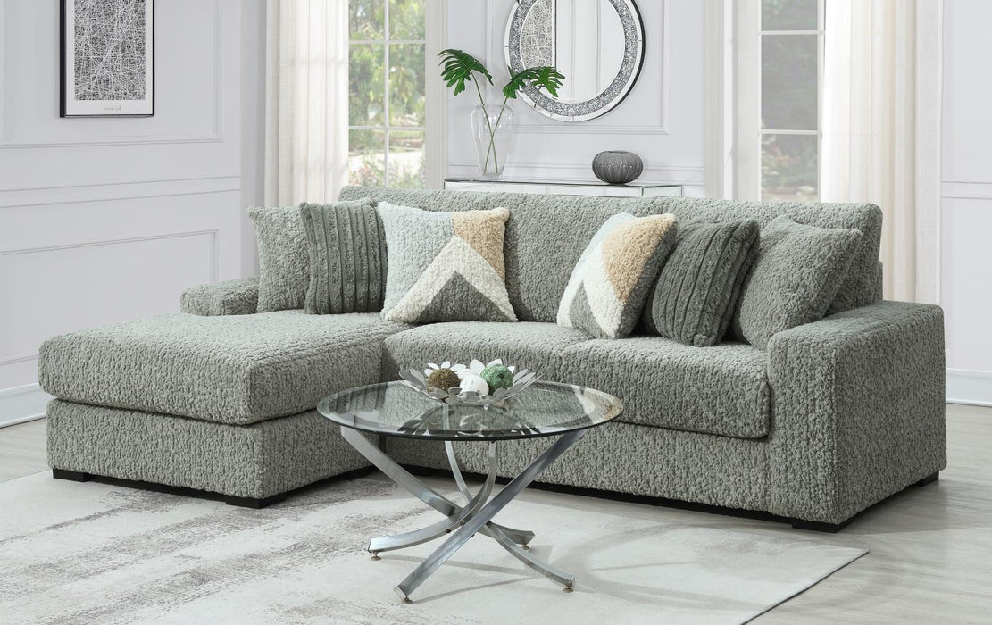 U282 - 6 Piece Setional With Right Chaise (1 LAF + 1 Wedge + 2 Armless Chair + 1 Console + 1 RAF Chaise) - Gray