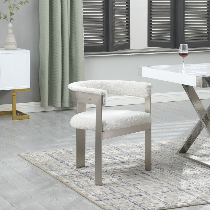 Romeo - Boucle Dining Chair With Silver Base (Set of 2)
